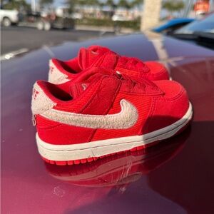 Nike Kids Red Sneakers with White Accents